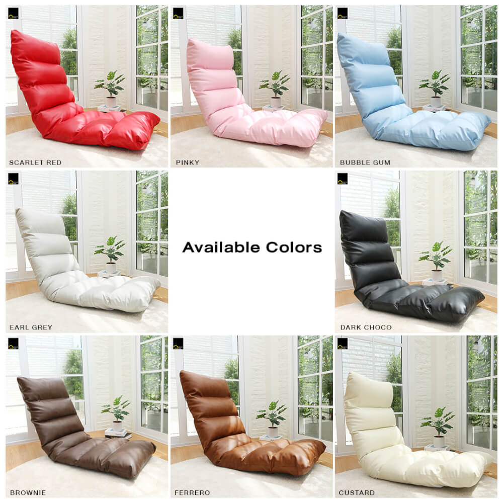 โซฟานั่งพื้นปรับได้ 3 ตำแหน่ง 6 ระดับ RENITA HOME รุ่น RINA PLUS หนัง Premium PU สีน้ำตาลทอง 50x140ซม._9